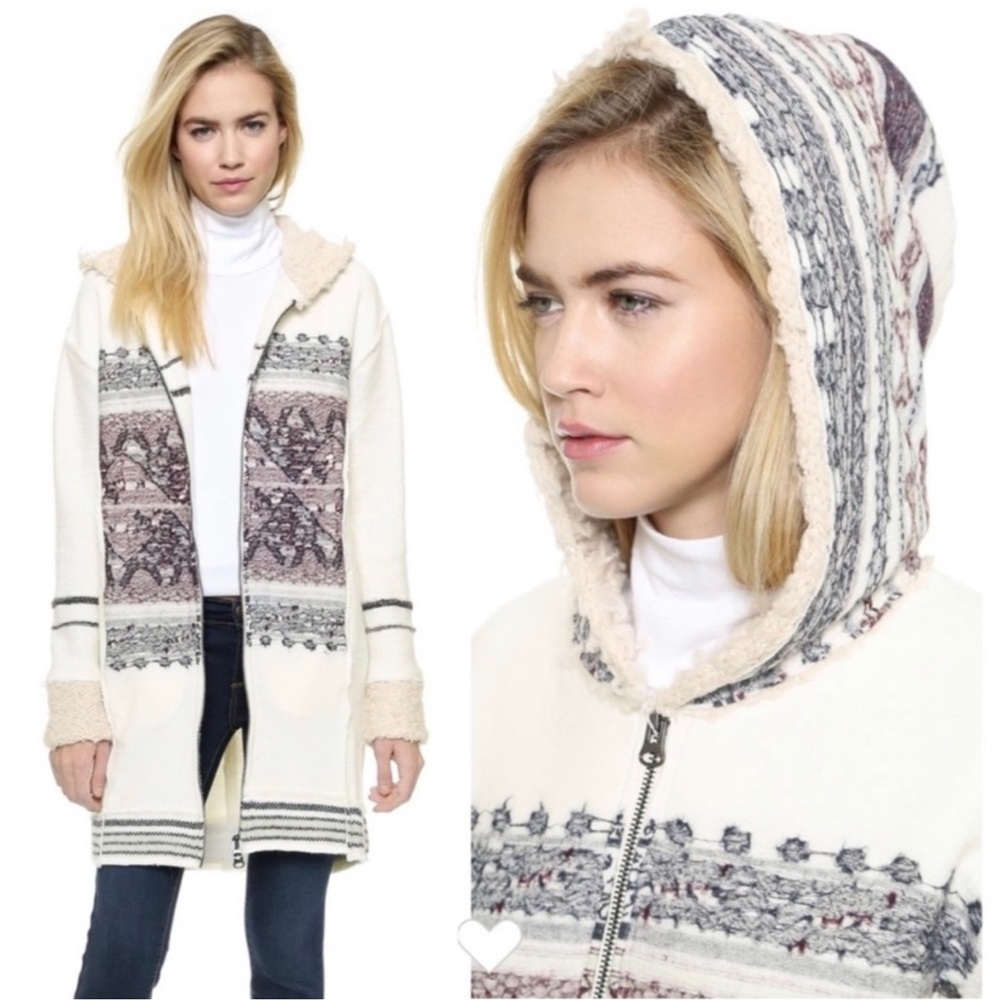 Free People | Nordic Knit Alpine Escape Long Zip Up Sz M - Picture 4 of 17